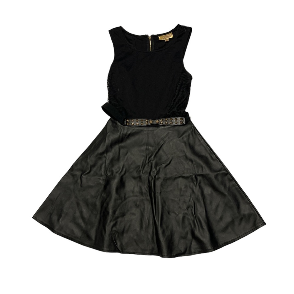 Black Leather/Mesh Dress